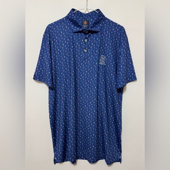 Donald Ross Sport Polo Shirt Cocktails Summer Drinks Golf Logo Men’s Medium - Picture 1 of 10